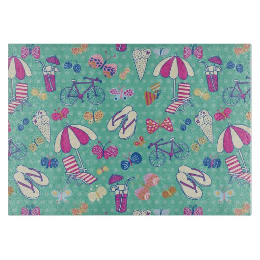 Mooi patroon met zomerelementen snijplank (Voorkant)