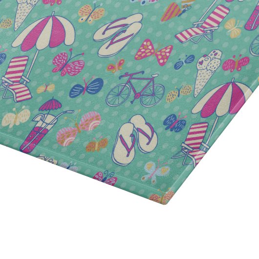 Mooi patroon met zomerelementen snijplank (Hoek)