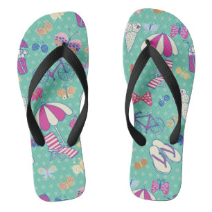 Mooi patroon met zomerelementen teenslippers