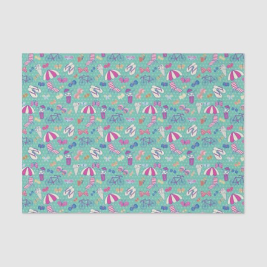 Mooi patroon met zomerelementen tissuepapier (Voorkant)