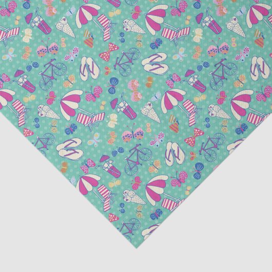 Mooi patroon met zomerelementen tissuepapier (Detail)