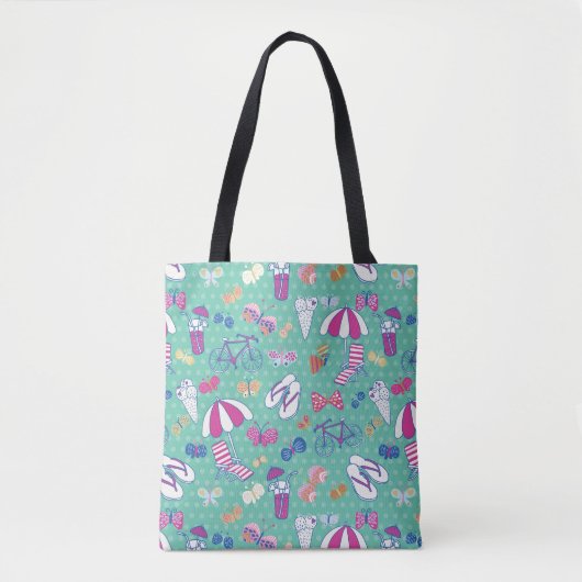 Mooi patroon met zomerelementen tote bag (Voorkant)