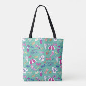 Mooi patroon met zomerelementen tote bag (Achterkant)