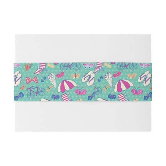 Mooi patroon met zomerelementen uitnodigingen wikkel (Achterkant Voorbeeld)