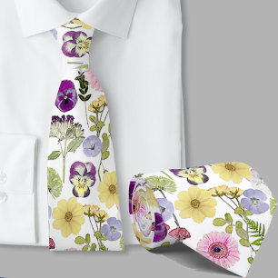 Mooi patroon van wilde bloemen bloemstuk stropdas