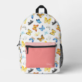 Mooi patroonpatroon met de naam Roze Bedrukte Rugzak (Voorkant)