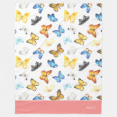 Mooi patroonpatroon met de naam Roze Fleece Deken (Voorkant)