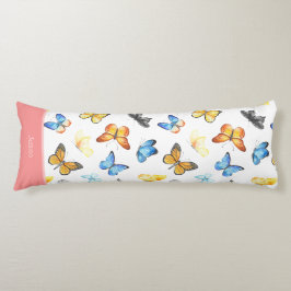 Mooi patroonpatroon met vlinder met de naam Roze k Lichaamskussen