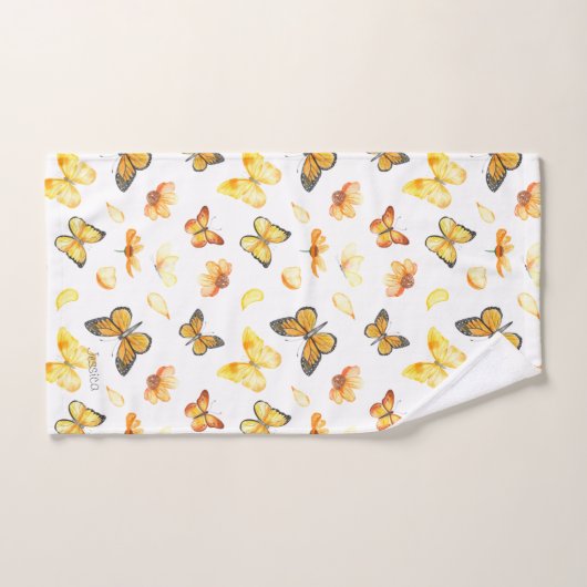 Mooi patroonpatroon met vlinder met naam bad handdoek (Handdoek)