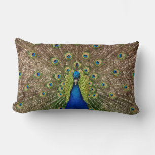 Mooi pauw en van de verendruk hoofdkussen kussen