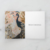 Mooi Pauw Pruimroze Goud Kerstmis Kaart (Binnen)