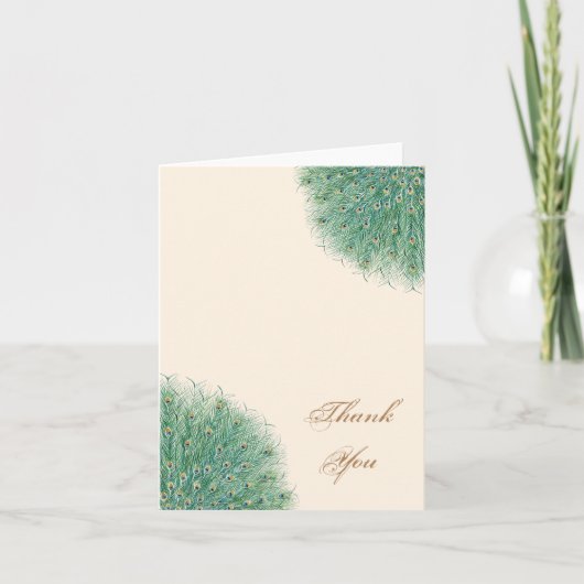 Mooi Pauwverentuig Dank Je Bedankkaart (Voorkant)
