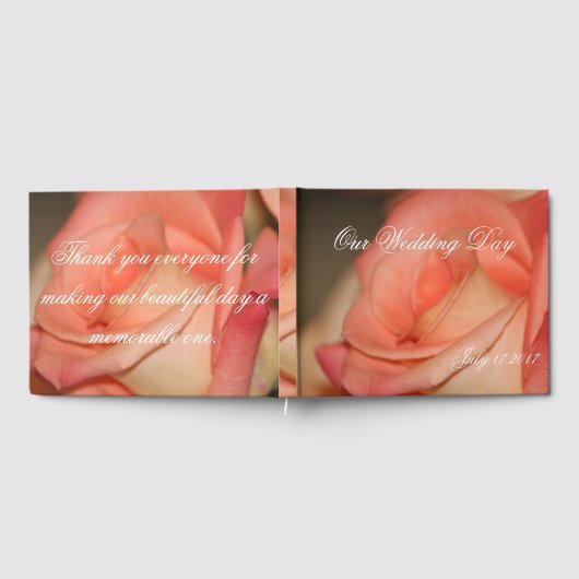Mooi Peach Roos bruiloft gastenboek (Volledig)