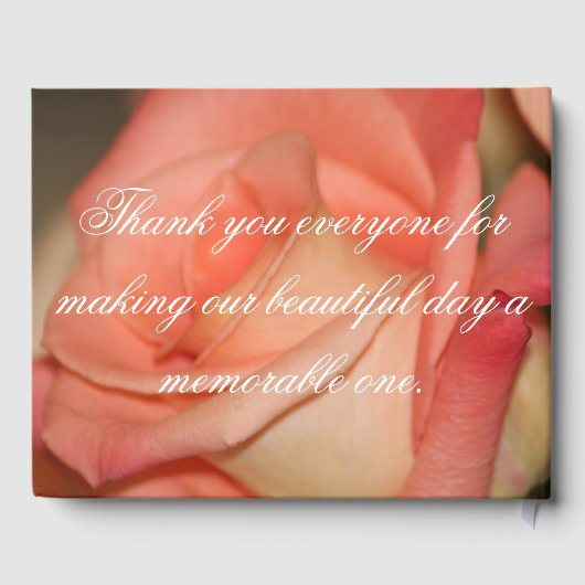 Mooi Peach Roos bruiloft gastenboek (Achterkant)