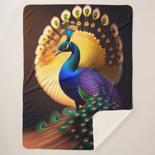 Mooi Peacock Sherpa Blanket Deken (Voorkant)