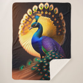 Mooi Peacock Sherpa Blanket Sherpa Deken