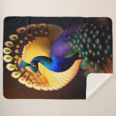 Mooi Peacock Sherpa Blanket Sherpa Deken (Voorkant (horizontaal))