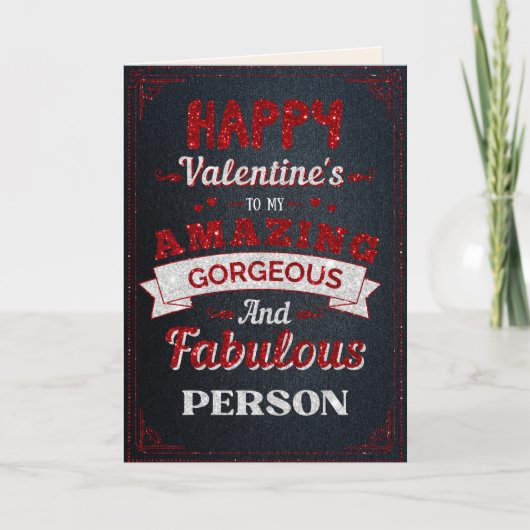 Mooi Persoon Glitter Valentijnkaart Kaart (Voorkant)