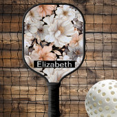 Mooi perzik en witte pioenroos gepersonaliseerd pickleball paddle