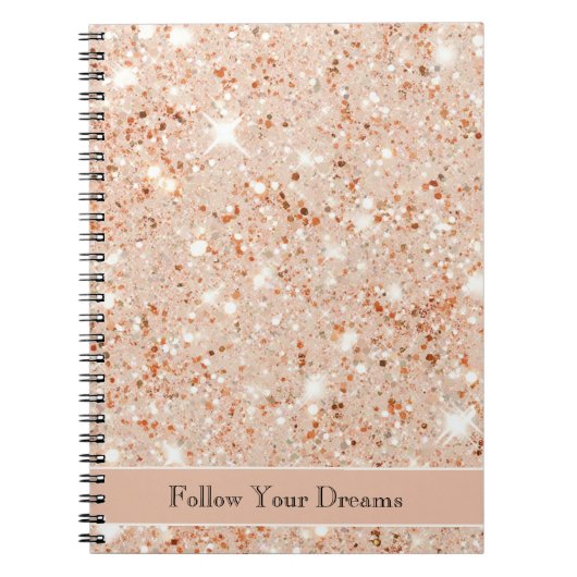 Mooi Perzik Glitter Dromen Notitieboek (Voorkant)