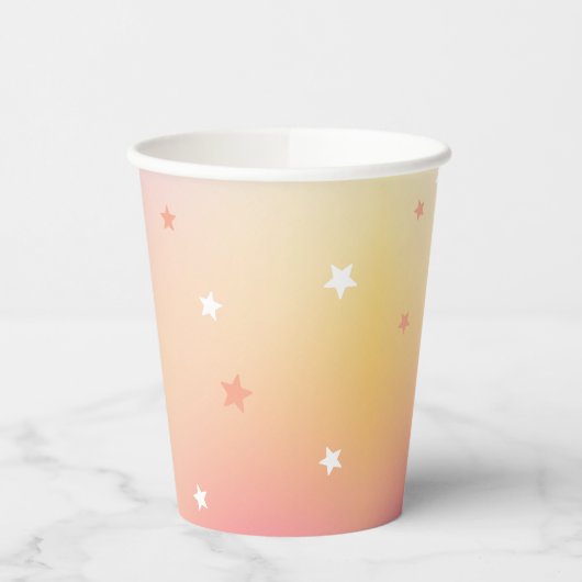 Mooi Perzik Sterren Cowgirl Glam Bruiloft Feest Papieren Bekers (Links)