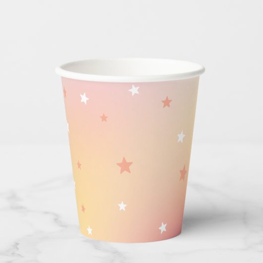 Mooi Perzik Sterren Cowgirl Glam Bruiloft Feest Papieren Bekers (Voorkant)