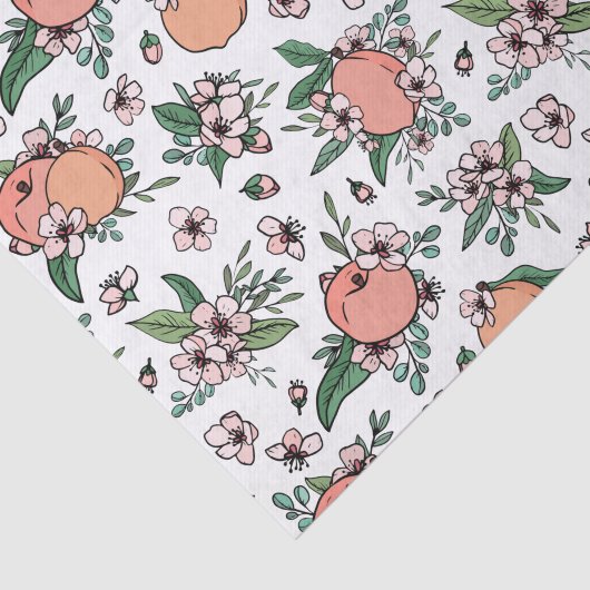 Mooi Perziken & Perzikbloesem Bloemmotief Tissuepapier (Detail)