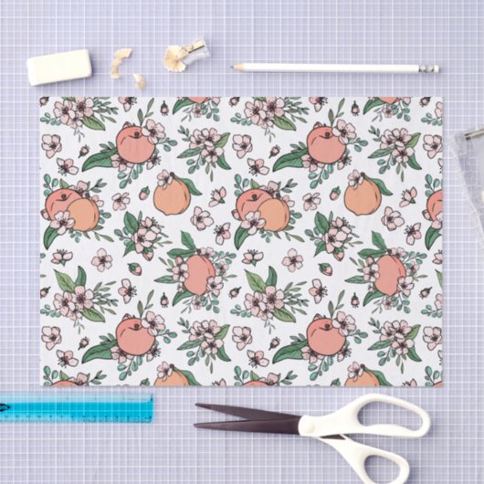 Mooi Perziken & Perzikbloesem Bloemmotief Tissuepapier (Craft)