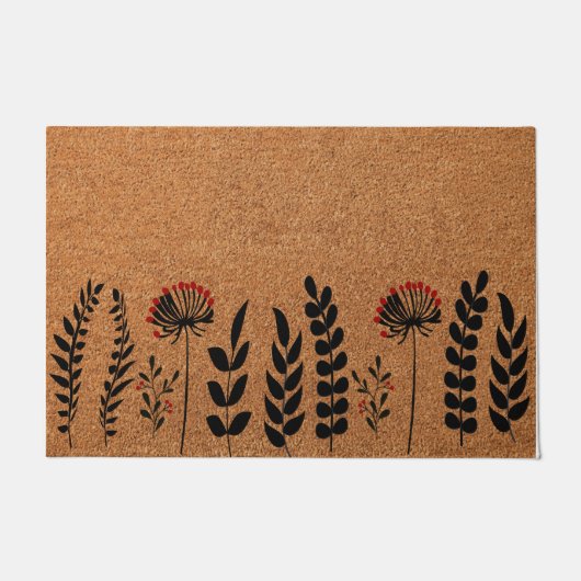 Mooi Plant Bloemenmat, Eenvoudig Basic Welkom Deurmat (Voorkant)