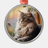 Mooi pluizig kat Ornament (Voorkant)