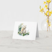 Mooi Polar Beer in Flowers BLANK Kaart (Gele Bloem)