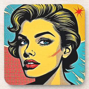 Mooi Pop Art Vrouw Gedefinieerd Bier Onderzetter