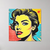 Mooi Pop Art Vrouw Gedefinieerd Canvas Afdruk (Voorkant)