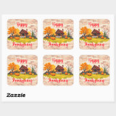 Mooi Populair Gelukkig Thanksgiving Herfst Vierkante Sticker (Vel)