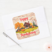 Mooi Populair Gelukkig Thanksgiving Herfst Vierkante Sticker (Envelop)