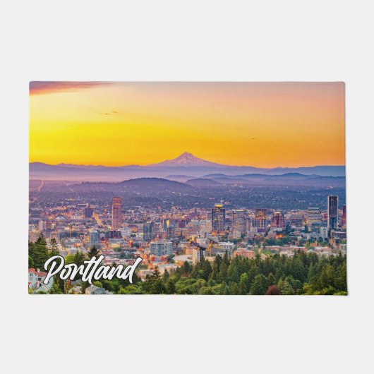 Mooi Portland, Oregon, bij zonsondergang Deurmat (Voorkant)