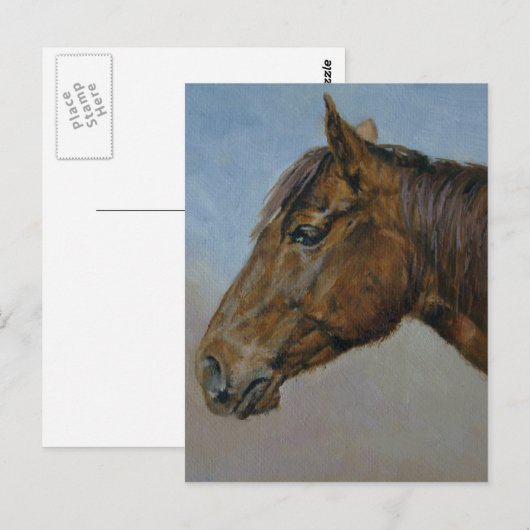 Mooi portret van bruin paard briefkaart (Voorkant / Achterkant)