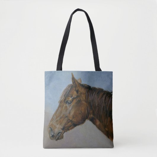 Mooi portret van bruin paard tote bag (Voorkant)