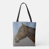 Mooi portret van bruin paard tote bag (Achterkant)