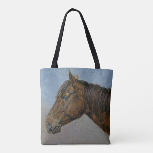Mooi portret van bruin paard tote bag (Achterkant)