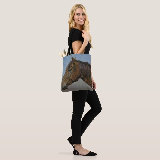 Mooi portret van bruin paard tote bag (Op model)