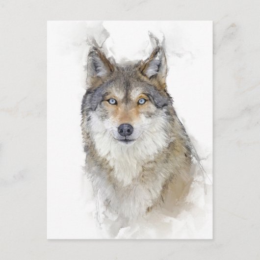 Mooi portret van Wolf Briefkaart (Voorkant)