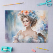 Mooi Portret Vrouw Decoupage Meubels Tissuepapier (Craft)