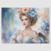 Mooi Portret Vrouw Decoupage Meubels Tissuepapier (Voorkant)