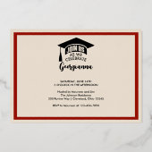 Mooi Post Afgestudeerd Folie Uitnodiging (Achterkant)