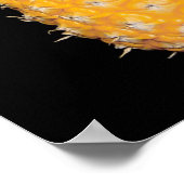 Mooi Poster PINEAPPLE op zwarte achtergrond (Hoek)