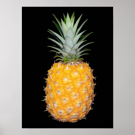 Mooi Poster PINEAPPLE op zwarte achtergrond (Voorkant)