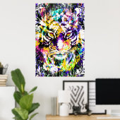 Mooi Poster Tiger | Colorful Tiger Poster (Thuiskantoor)