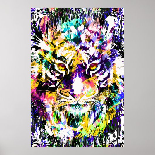 Mooi Poster Tiger | Colorful Tiger Poster (Voorkant)