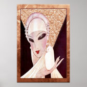Mooi Poster van de Deco Lady van de Kunst (met vog (Voorkant)